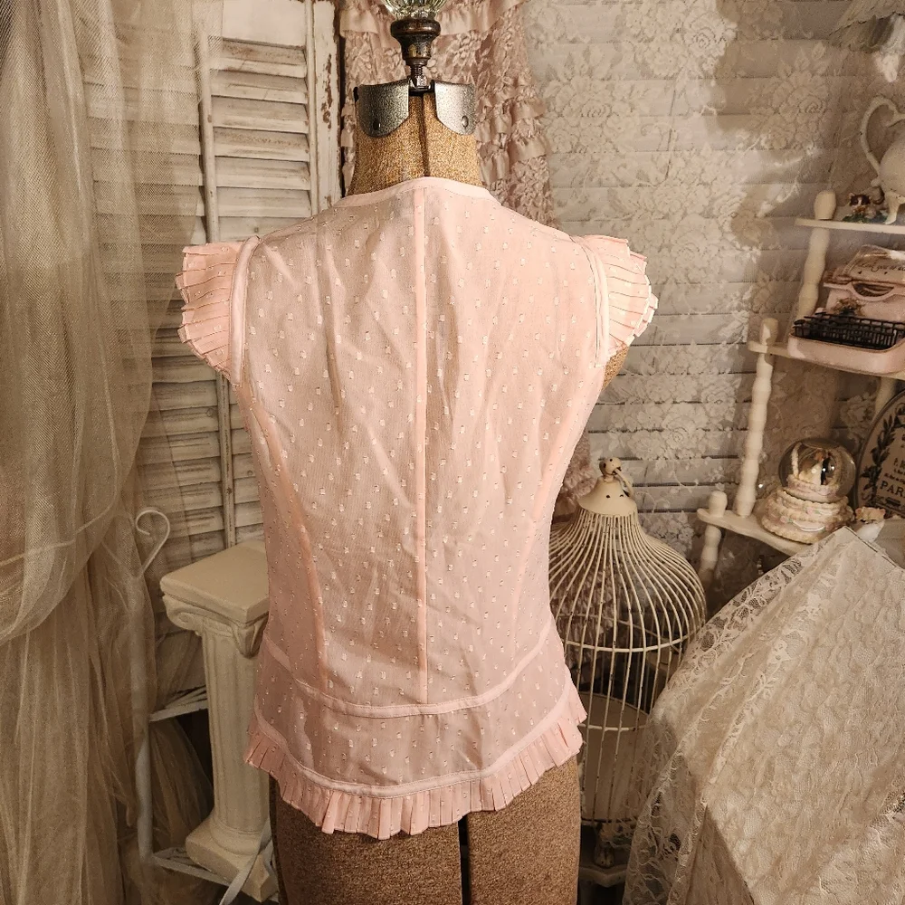 ♡ rare 100% silk dolce & gabana pink ruffle top ♡ - Picture 3 of 5